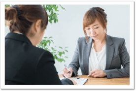 あなたの担当のキャリアコンサルタントがしっかりとお話をお伺いいたします。