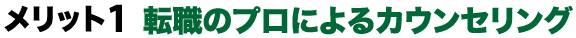 メリット1：転職のプロによるカウンセリング
